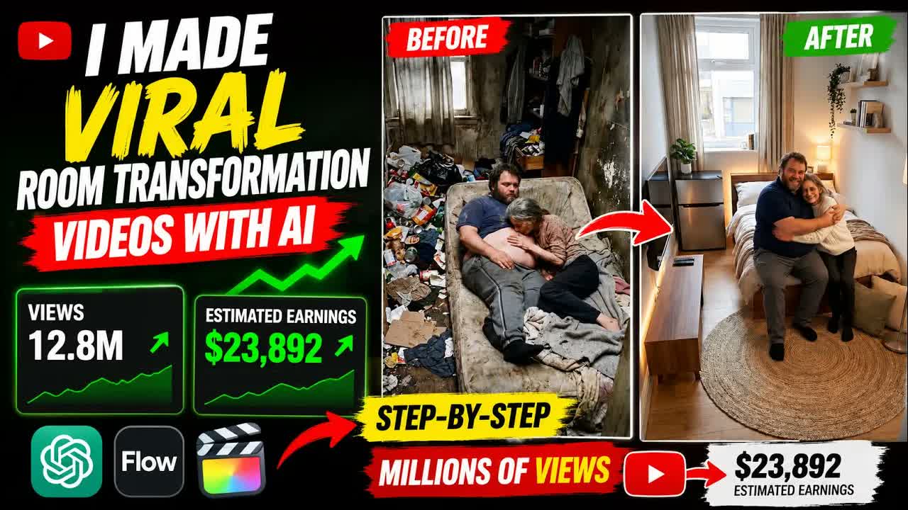 I Made VIRAL Before & After Room Transformation Videos With AI (Step-by-Step)