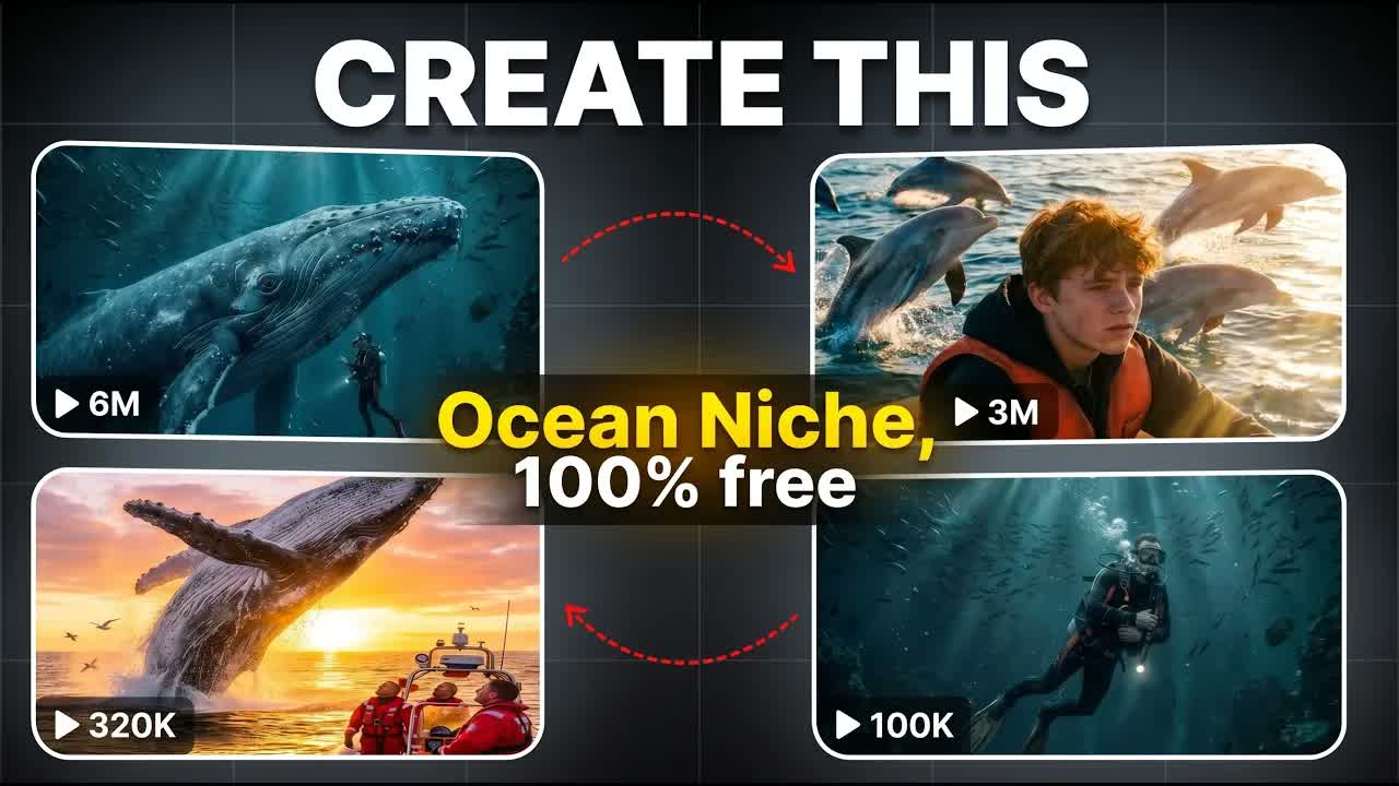 How to Make Monetizable AI Ocean Story Videos for FREE  New AI Automation Niche