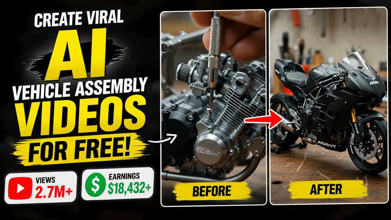 How to Create VIRAL AI Vehicle Assembly Videos for FREE (Step-by-Step)