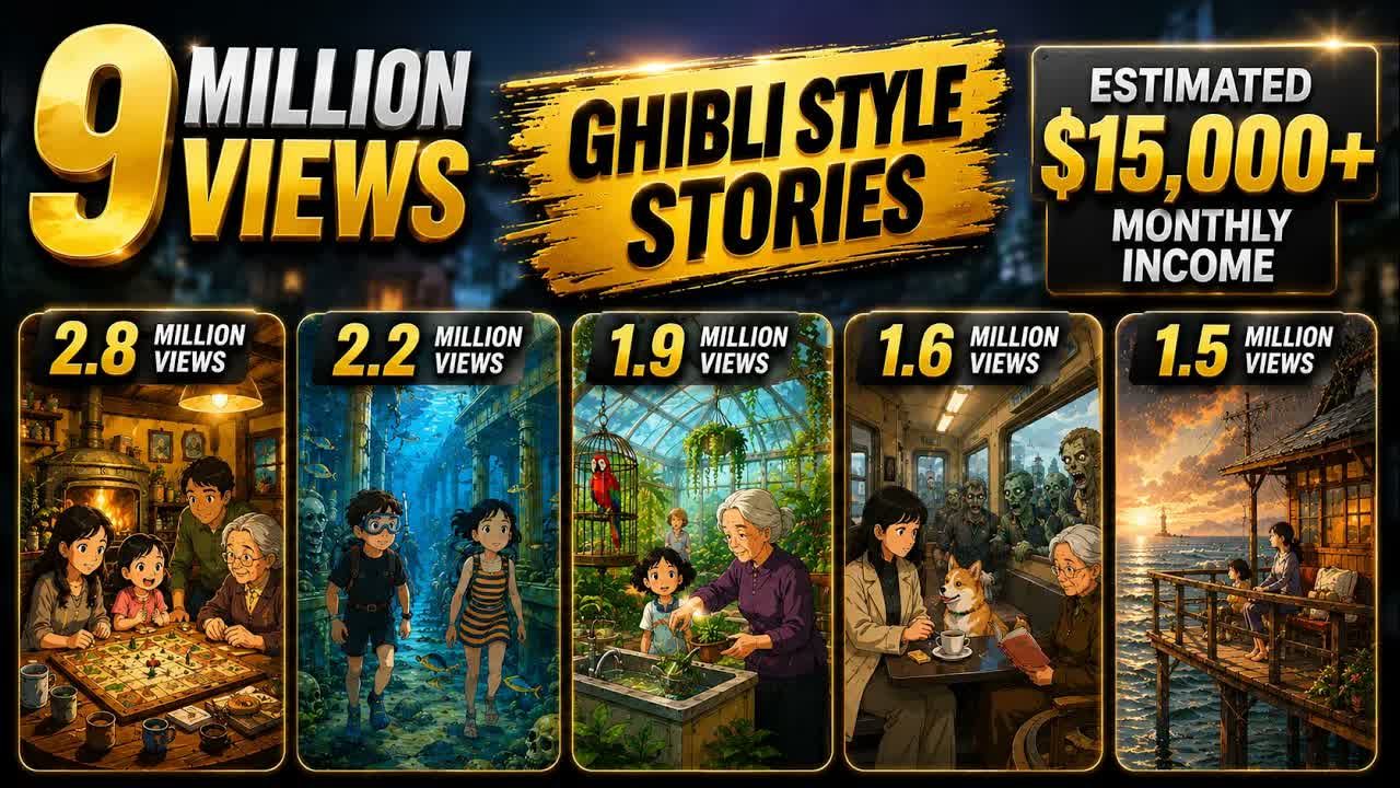 Create Viral Ghibli Style Story Videos in Minutes 🤯  FREE AI Tools (No Watermark!)