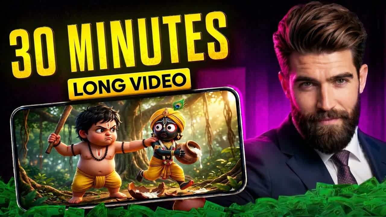 Create 30-Minute Long Video in Just 1 Click (with Dialogue + BG Music)