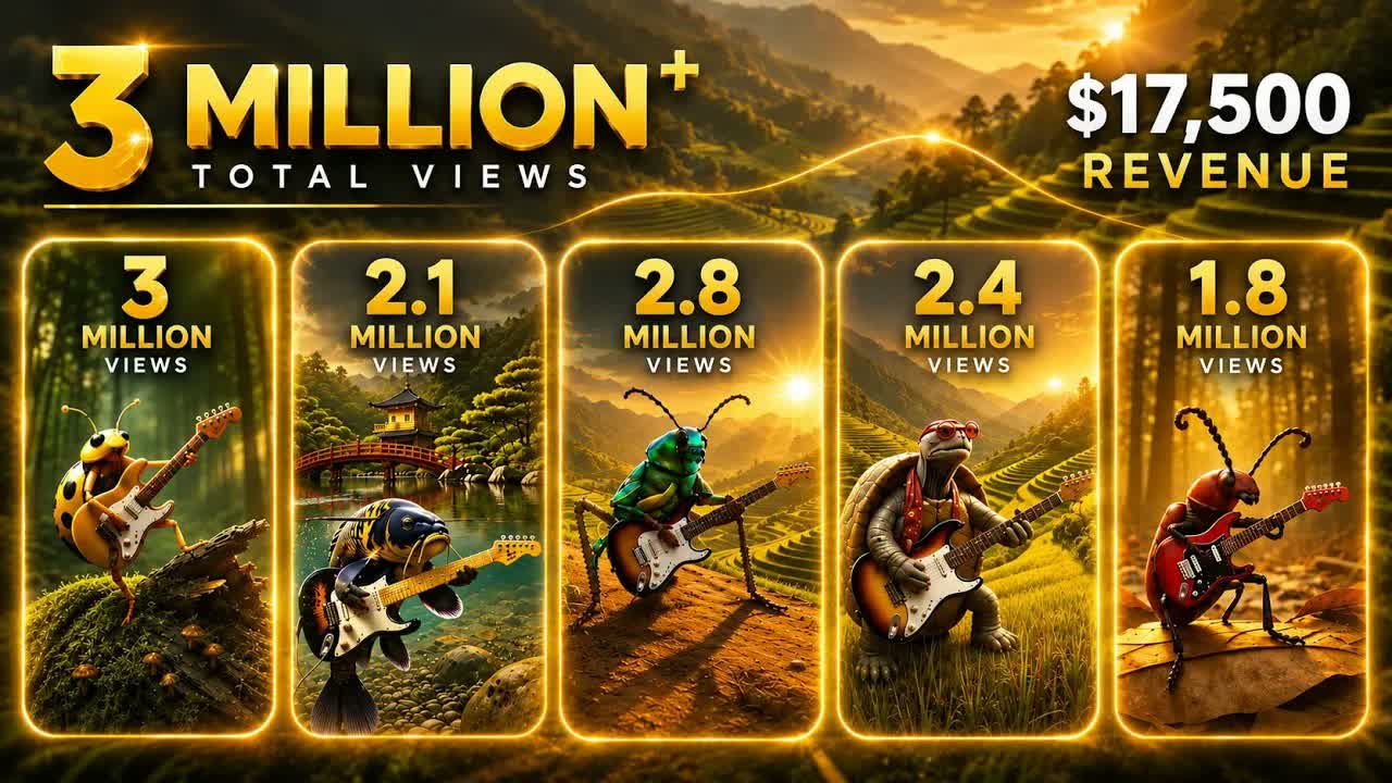 Make Viral Animal Music Videos with AI (Millions of Views Potential!) Earn $4.7K–$10.5KMonth